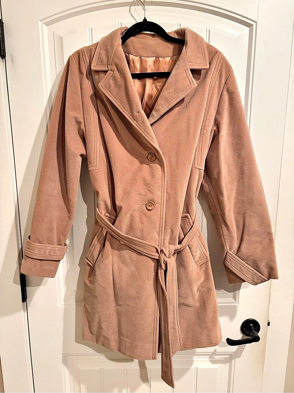 Vintage Juli De Roma Women's Belted Trench Coat Size 6 Cashmere
